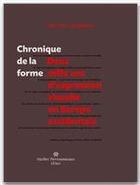 Couverture du livre « Chronique de la forme ; deux mille ans d'expression visuelle » de Herman Lampaert aux éditions Perrousseaux