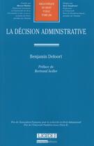 Couverture du livre « La décision administrative » de Benjamin Defoort aux éditions Lgdj