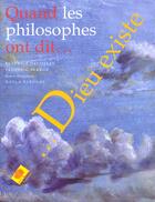 Couverture du livre « Quand les philosophes ont dit dieu existe » de Decossas/Farouki aux éditions Le Pommier