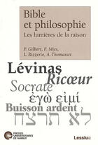 Couverture du livre « Bible et philosophie » de Francoise Mies aux éditions Lessius