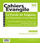 Couverture du livre « Cahiers evangile numero 163 la parole du seigneur » de Col Cahiers Evang. aux éditions Cerf