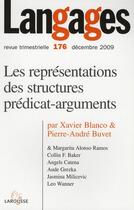 Couverture du livre « Les représentations des structures prédicat-arguments » de  aux éditions Armand Colin