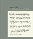 Couverture du livre « Dé-finitions/méthodes ; 1973-2016 » de Claude Rutault aux éditions Mamco