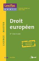 Couverture du livre « Droit européen » de Ivan Boev aux éditions Breal