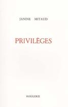 Couverture du livre « Privileges » de Janine Mitaud aux éditions Rougerie