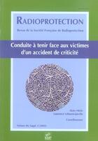 Couverture du livre « Radioprotection conduite a tenir face aux victimes » de Miele & Lebaron aux éditions Edp Sciences