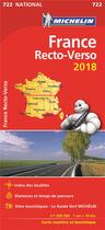 Couverture du livre « Carte nationale 722 france recto-verso 2018 » de Collectif Michelin aux éditions Michelin