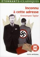 Couverture du livre « Inconnu à cette adresse » de Kathrine Kressmann Taylor aux éditions Flammarion