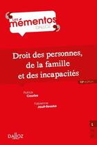 Couverture du livre « Droit civil ; les personnes, la famille, les incapacités (10e édition) » de Courbe/Patrick aux éditions Dalloz