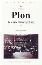Couverture du livre « Plon » de Patricia Sorel aux éditions Pu De Rennes