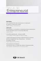 Couverture du livre « Revue de l'entrepreunariat T.2014/1 » de Revue De L'Entrepreunariat aux éditions De Boeck Superieur