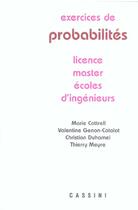 Couverture du livre « Exercices de probabilités ; licences, master, écoles d'ingénieurs (3e édition) » de  aux éditions Cassini