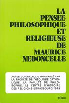 Couverture du livre « Pensee Philosophique Maurice Nedoncelle » de Nedoncelle aux éditions Tequi