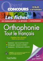 Couverture du livre « Concours orthophoniste ; fiches » de P Perrine aux éditions Hachette Education