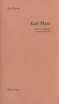 Couverture du livre « Karl marx » de Karl Korsch aux éditions Ivrea