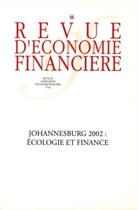 Couverture du livre « Johannesburg 2002 : écologie et finance » de  aux éditions Association D'economie Financiere