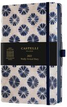 Couverture du livre « Agenda semainier vertical grand format shibori fleurs » de Castelli aux éditions Castelli Milano