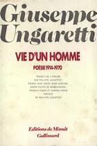 Couverture du livre « Vie d'un homme - poesie 1914-1970 » de Giuseppe Ungaretti aux éditions Gallimard