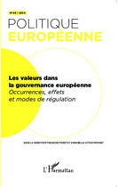 Couverture du livre « REVUE POLITIQUE EUROPEENNE t.45 : les valeurs dans la gouvernance européenne ; occurrences effets et modes de régulation » de Revue Politique Europeenne aux éditions Editions L'harmattan