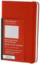 Couverture du livre « Agenda semainier-carnet 2014 poche rouge couverture rigide » de Moleskine aux éditions Moleskine Papet