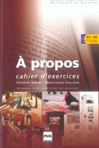 Couverture du livre « A PROPOS » de Andant aux éditions Pu De Grenoble
