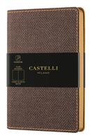 Couverture du livre « Carnet harris poche uni tobacco brown » de  aux éditions Castelli Milano