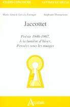 Couverture du livre « Jaccottet - poesie 1946-1967 - a la lumiere d'hiver » de Gervais-Zaninger/Tho aux éditions Atlande Editions