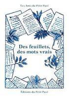 Couverture du livre « Des feuillets, des mots vrais » de  aux éditions Petit Pave