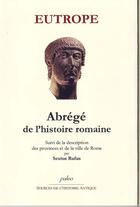 Couverture du livre « Abrégé de l'histoire romaine » de Eutrope aux éditions Paleo