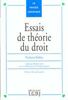 Couverture du livre « Essais de theorie du droit » de Bobbio N. aux éditions Lgdj