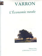 Couverture du livre « L'économie rurale » de Varron aux éditions Paleo