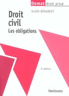 Couverture du livre « Droit civil : les obligations, 9eme edition (9e édition) » de Alain Benabent aux éditions Lgdj