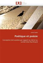 Couverture du livre « Poetique et poesie » de Saada Lamia aux éditions Editions Universitaires Europeennes