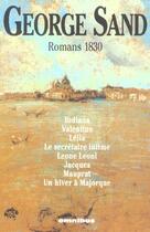 Couverture du livre « George sand romans 1830 » de Sand/Fragonard aux éditions Omnibus