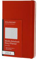 Couverture du livre « Agenda semainier-carnet 2014 grand format couverture rigide rouge » de Moleskine aux éditions Moleskine Papet