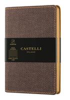 Couverture du livre « Carnet harris poche ligné tobacco brown » de  aux éditions Castelli Milano