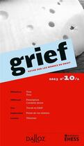 Couverture du livre « Grief, revue sur les mondes du droit n 10/1 » de Kiesow/Rainer aux éditions Dalloz