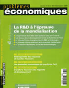 Couverture du livre « PROBLEMES ECONOMIQUES T.2869 ; la r&d a l'épreuve de la mondialisation » de Problemes Economiques aux éditions Documentation Francaise