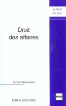 Couverture du livre « Droit des affaires 2eme edition » de Saintourens B aux éditions Pu De Grenoble