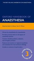Couverture du livre « Oxford Handbook of Anaesthesia » de Keith Allman aux éditions Oup Oxford