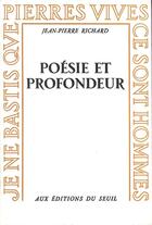 Couverture du livre « Poesie et profondeur » de Pierre-Jean Richard aux éditions Seuil