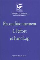 Couverture du livre « Reconditionnement a l'effort » de J.P. Didier aux éditions Frison Roche