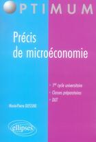 Couverture du livre « Précis de microéconomie » de Dussine aux éditions Ellipses