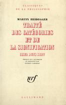 Couverture du livre « Traite des categories et de la signification chez duns scot » de Martin Heidegger aux éditions Gallimard