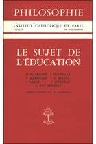 Couverture du livre « Le sujet de l'education » de  aux éditions Beauchesne