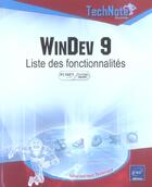 Couverture du livre « Windev 9 ; liste des fonctionnalites (agree par pc soft) » de  aux éditions Eni