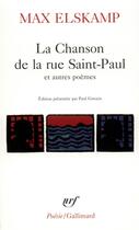 Couverture du livre « La Chanson de la rue Saint-Paul » de Max Elskamp aux éditions Gallimard