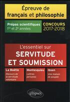 Couverture du livre « Servitude et soumission. la boetie, discours de la servitude volontaire - montesquieu, lettres persa » de Guisard/Laize aux éditions Ellipses