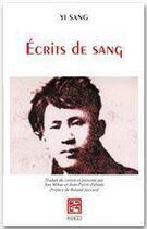 Couverture du livre « Écrits de sang » de Yi Sang aux éditions Imago