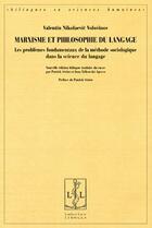 Couverture du livre « Marxisme et philosophie du langage » de Valentin Voloshinov aux éditions Lambert-lucas